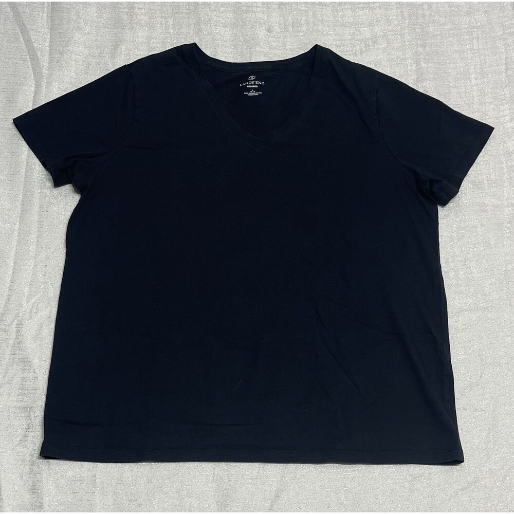 Lands' End Men's Short Sleeve V-Neck T-Shirt - Size L